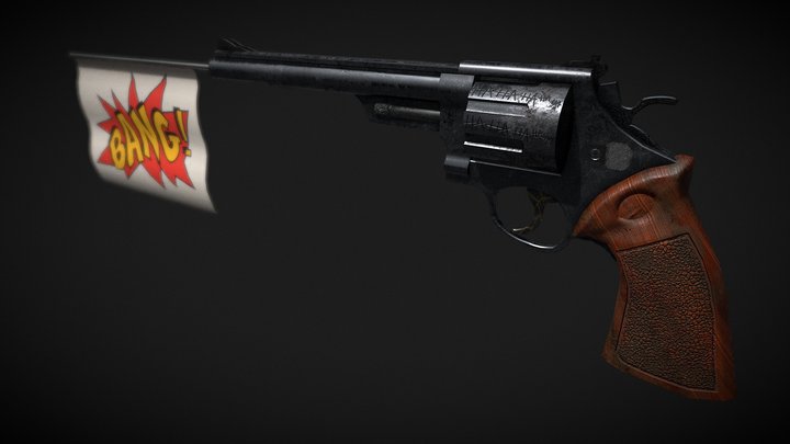 Joker Revolver BANG 3D Model