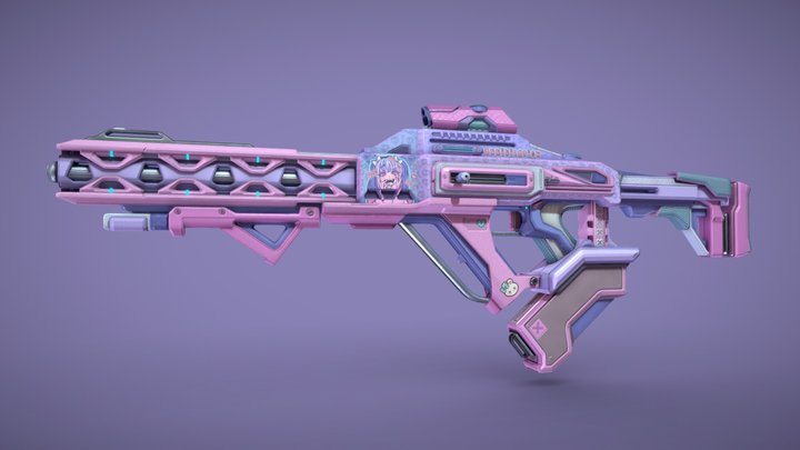 Sci-Fi Rifle [PINK] 3D Model