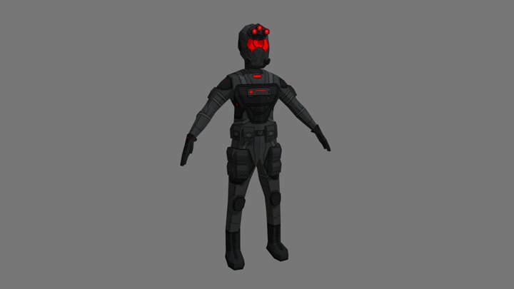 [Low Poly] Space Terrorist 3D Model
