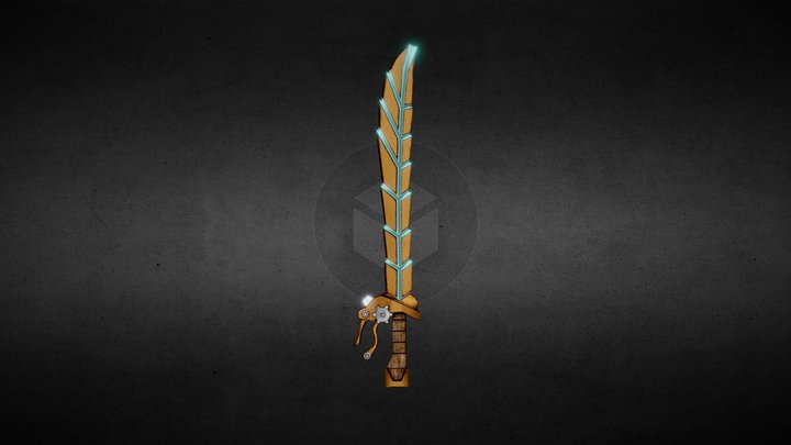 Steampunk Crystal Powered Sword 3D Model