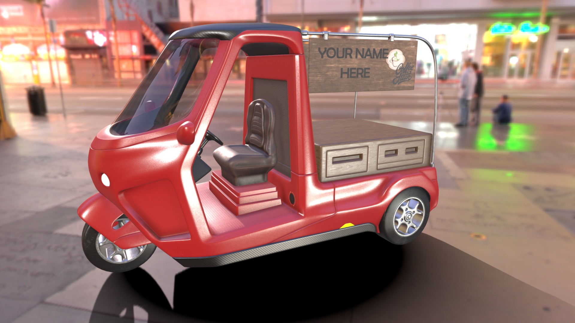 3D model Tuk Tuk - This is a 3D model of the Tuk Tuk. The 3D model is about a small red car.