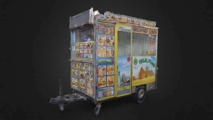 Breakfast Food Cart NYC 3D Model