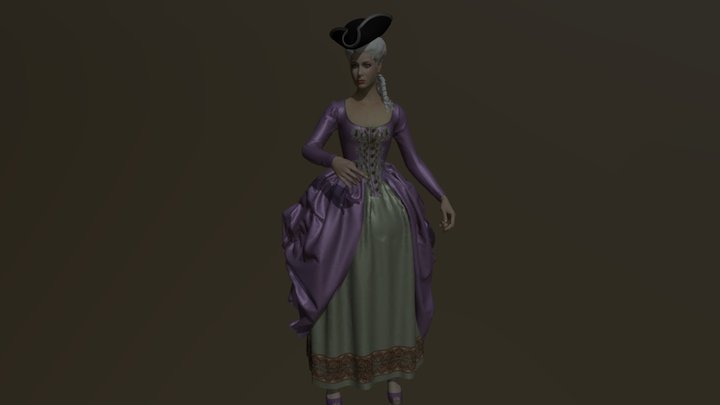 WIP vintage dress 3D Model