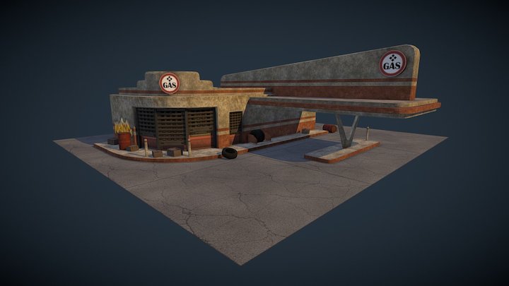 Petrol Station 3D Model