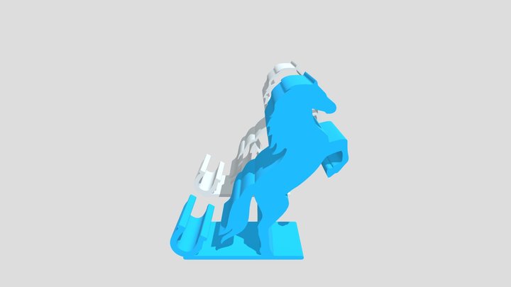 Horse Solid and Hollow Phone Stand 3D Model