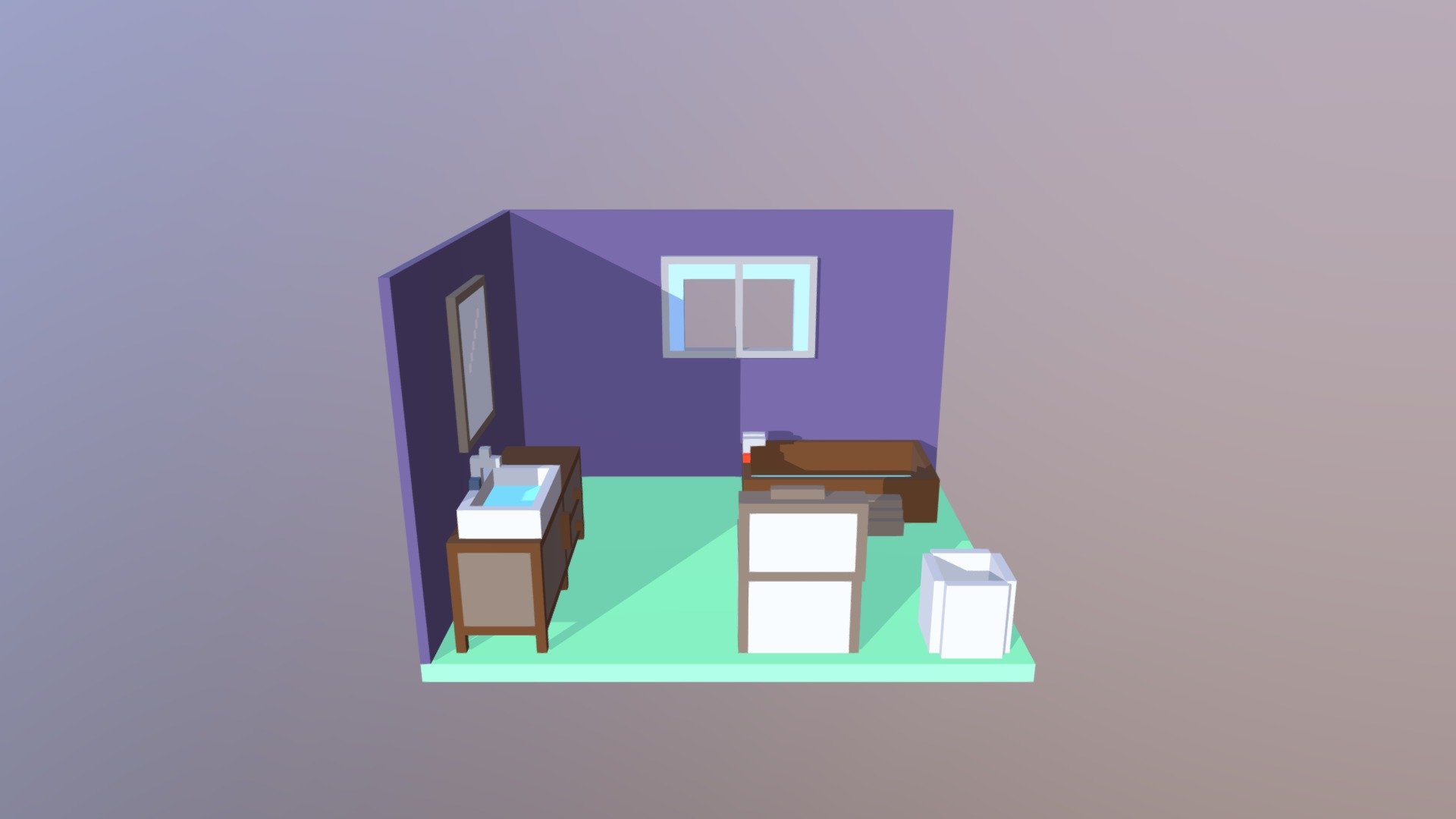 Banheiro 1 / 1 bathroom 3D Voxel