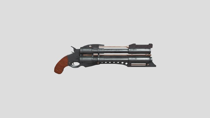 Triple Barrel Gun 3D Model