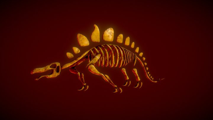 Simple Stegosaurus Skeleton – Free 3D Model STL