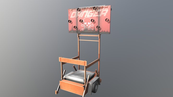 Danger board  sign 3D Model