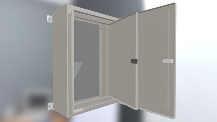 600x400x200 SS Electrical Enclosure Escutcheon 2 3D Model