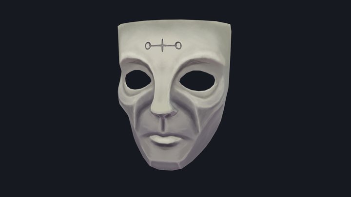 White Mask - Hand Painted Practice 3D Model