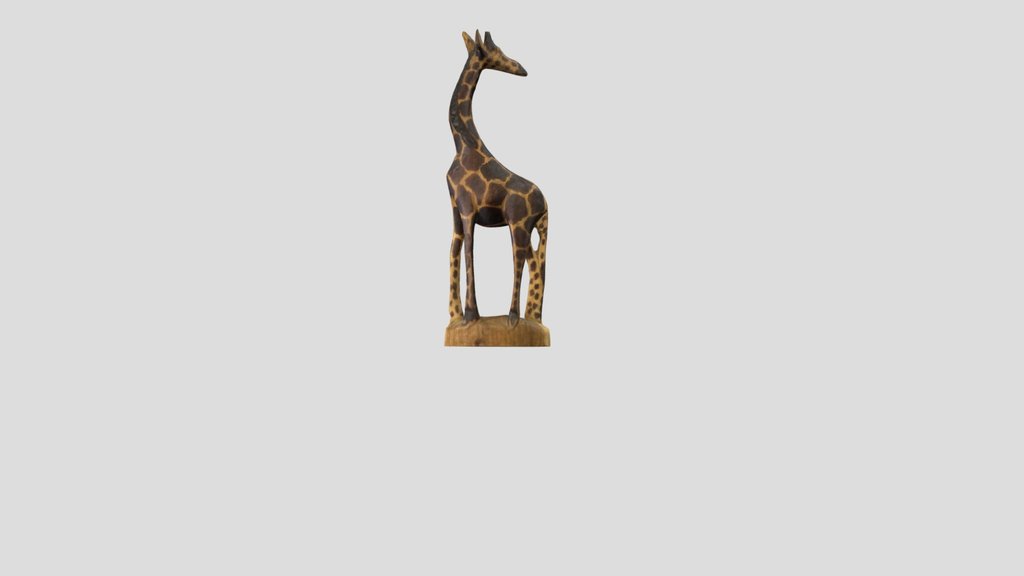 Giraffe Wood Statue