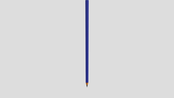 Crayon bleu 3D Model
