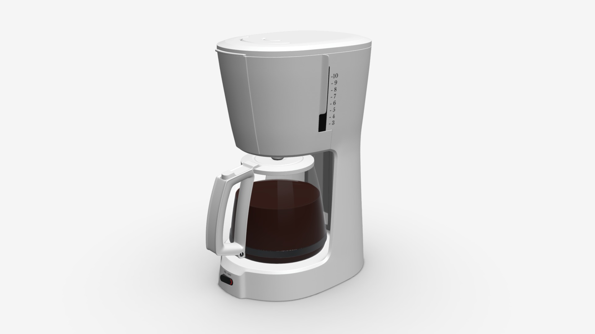 3D model Coffee machine - This is a 3D model of the Coffee machine. The 3D model is about a white toaster with a black lid.