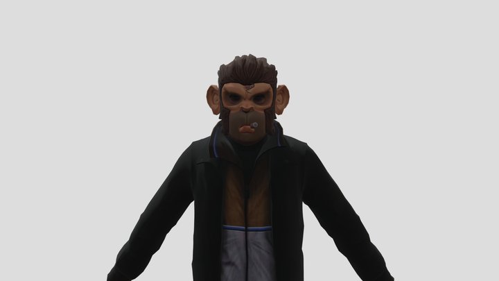 Niko Bellic Waring The Space Monkey Mask 3D Model