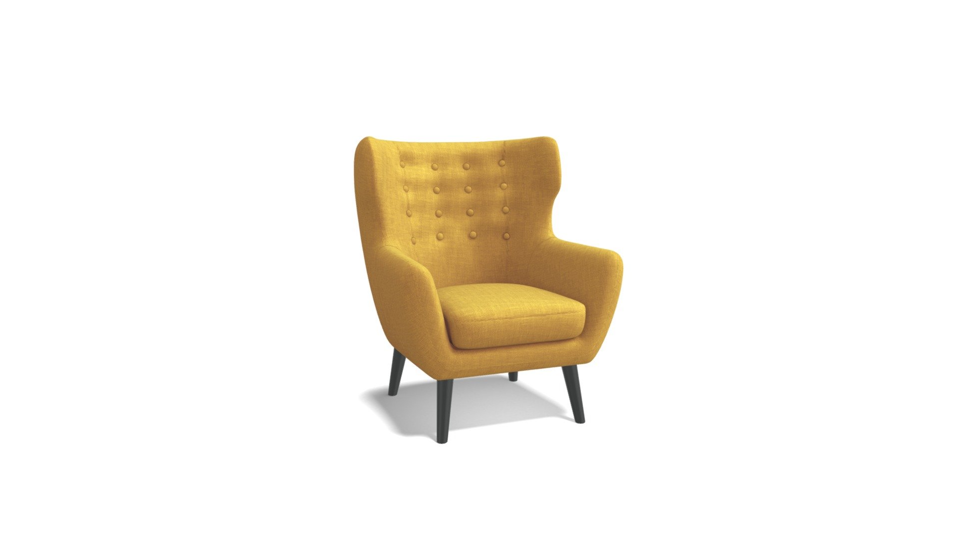Kubrick Wing Back Armchair, Ochre Yellow Download Free 3D model by