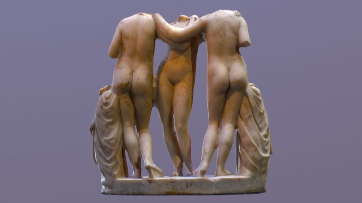 Three Graces Sculpture 3D Model