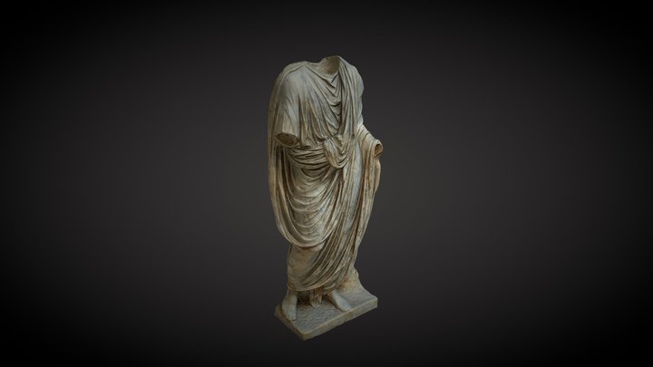Togado / Marble statue of a man wearing a toga. 3D Model