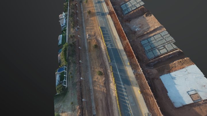 Sidewalk with Bus Stop 3D Model