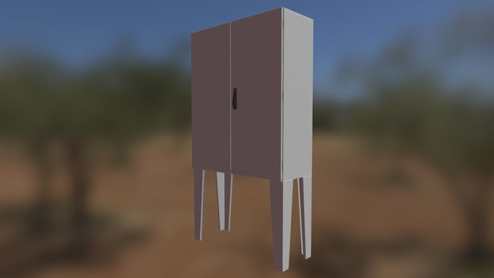 1200x1000x400 Electrical Enclosure Floor Stand 3D Model