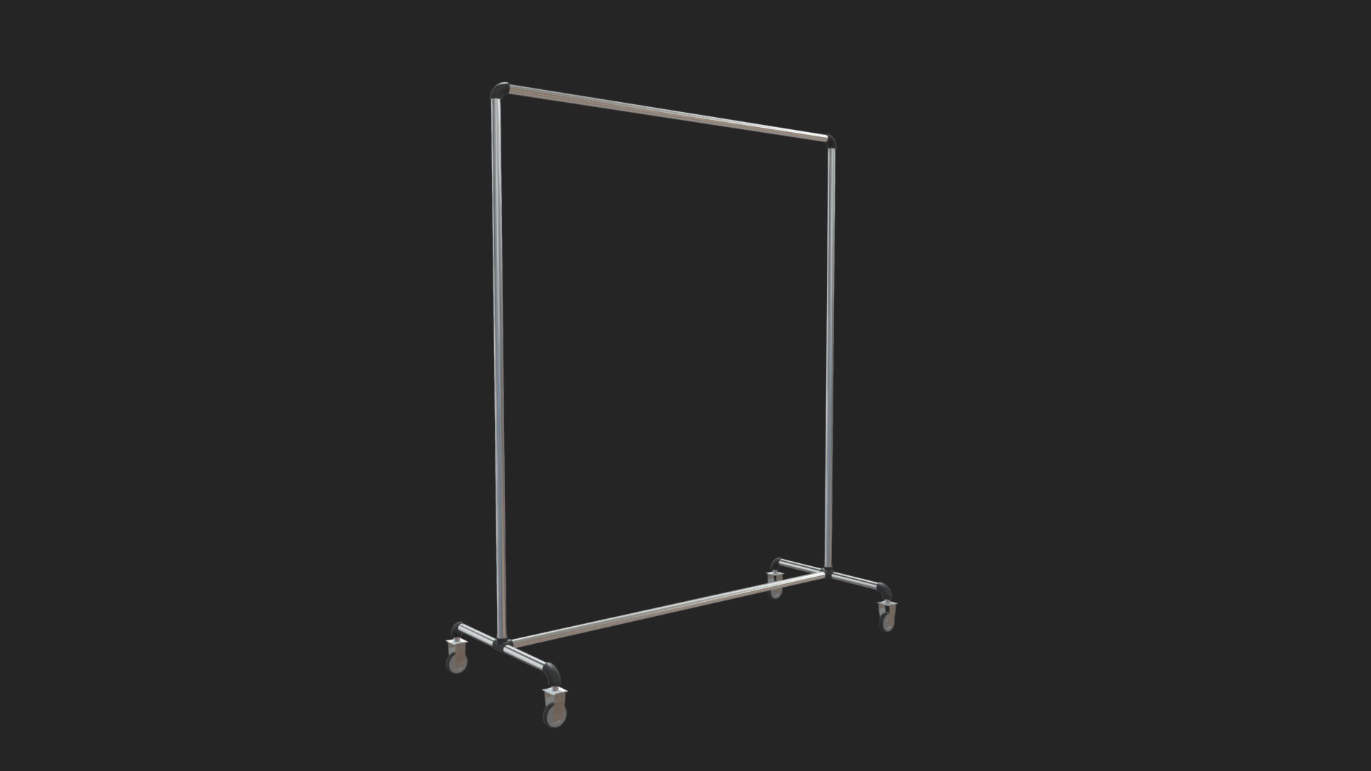 3D model Single bar clothing rack - This is a 3D model of the Single bar clothing rack. The 3D model is about shape.
