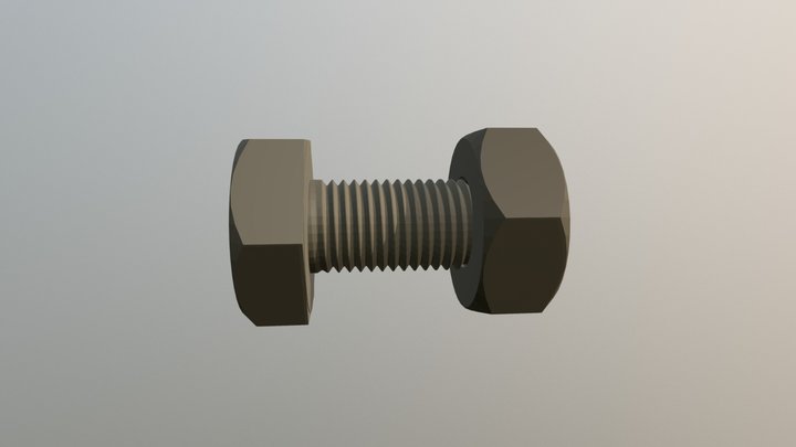 Nut Bolt Animation 3D Model