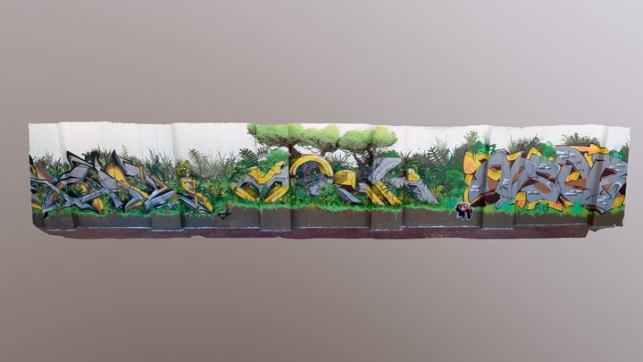 Papel de Grafiti - Grafiti Wall 3D Model