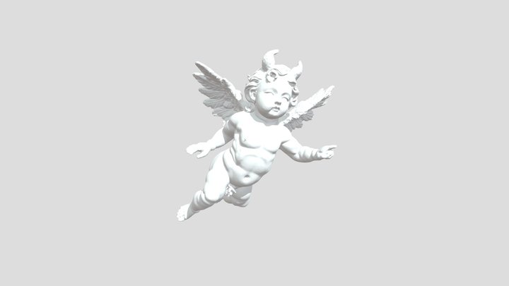 Winged Nocturne Cherub 3D Model