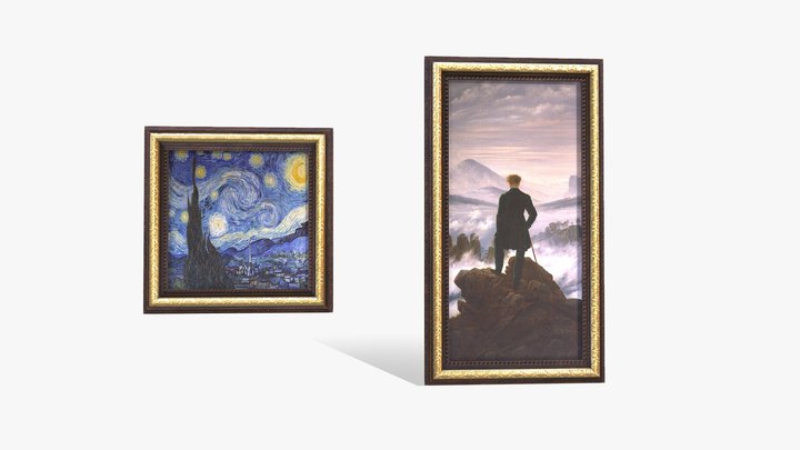 Customizable Picture Frames Sq+Rect PBR Pack 3D Model