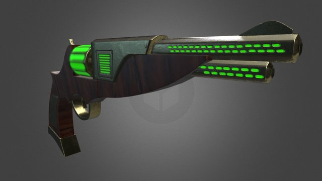 Laser Revolver - Game Asset 3D Model