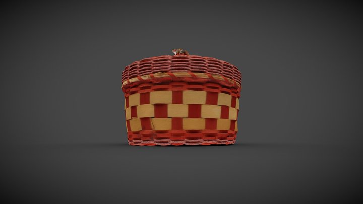 Elsie Watso (Abenaki), Round Ash Basket 3D Model
