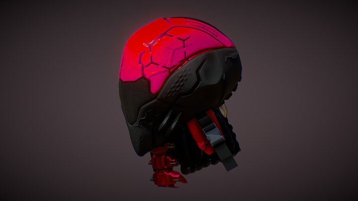 Futuristic Helmet Design 3D Model