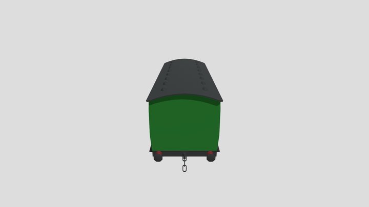 Green Passenger Coach 3D Model