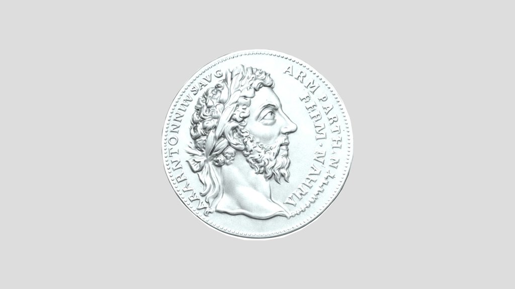A silver denarius of Marcus Aurelius