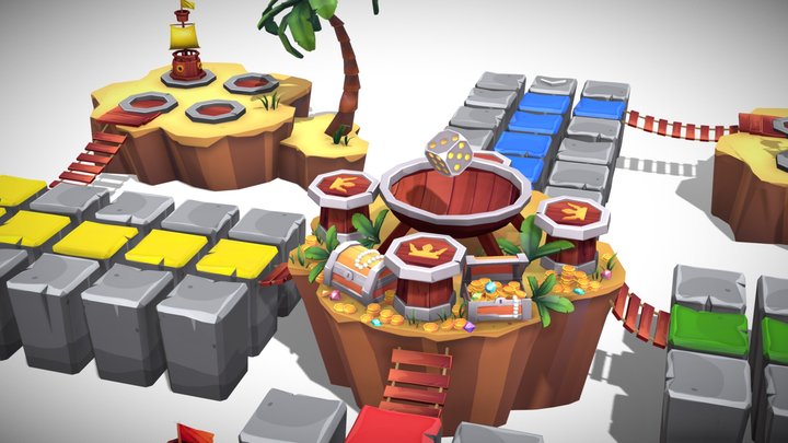 LUDO PIRATES ISLANDS GAME UNITY ASSETS ANIMATED 3D Model