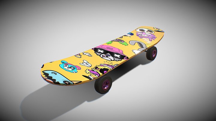 Modern street Skate board – Gratis 3D-model STL