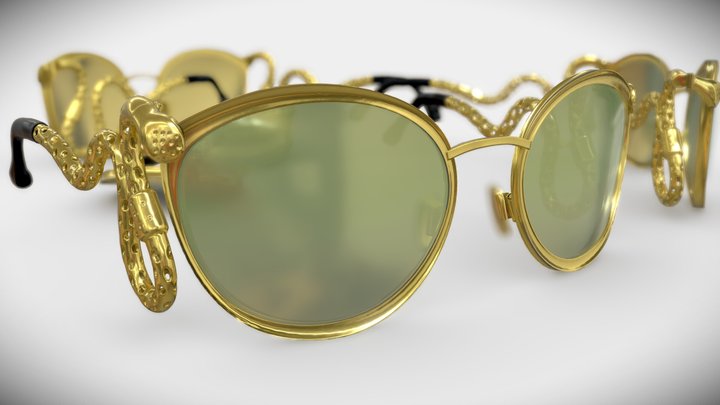 Glasses Viper Gold 3D Model