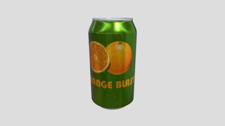 Orange Blast Soda Can 3D Model