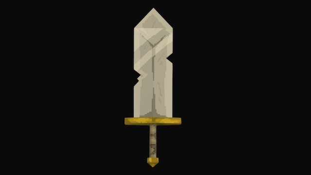 Sword LowPoly Pixelart 3D Model
