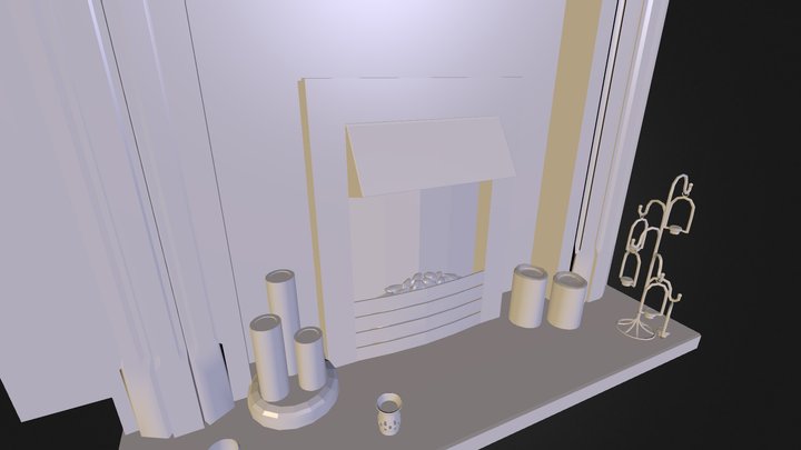 Fireplace_Elect_Surround_Ornmnts_Mirror_01a 3D Model