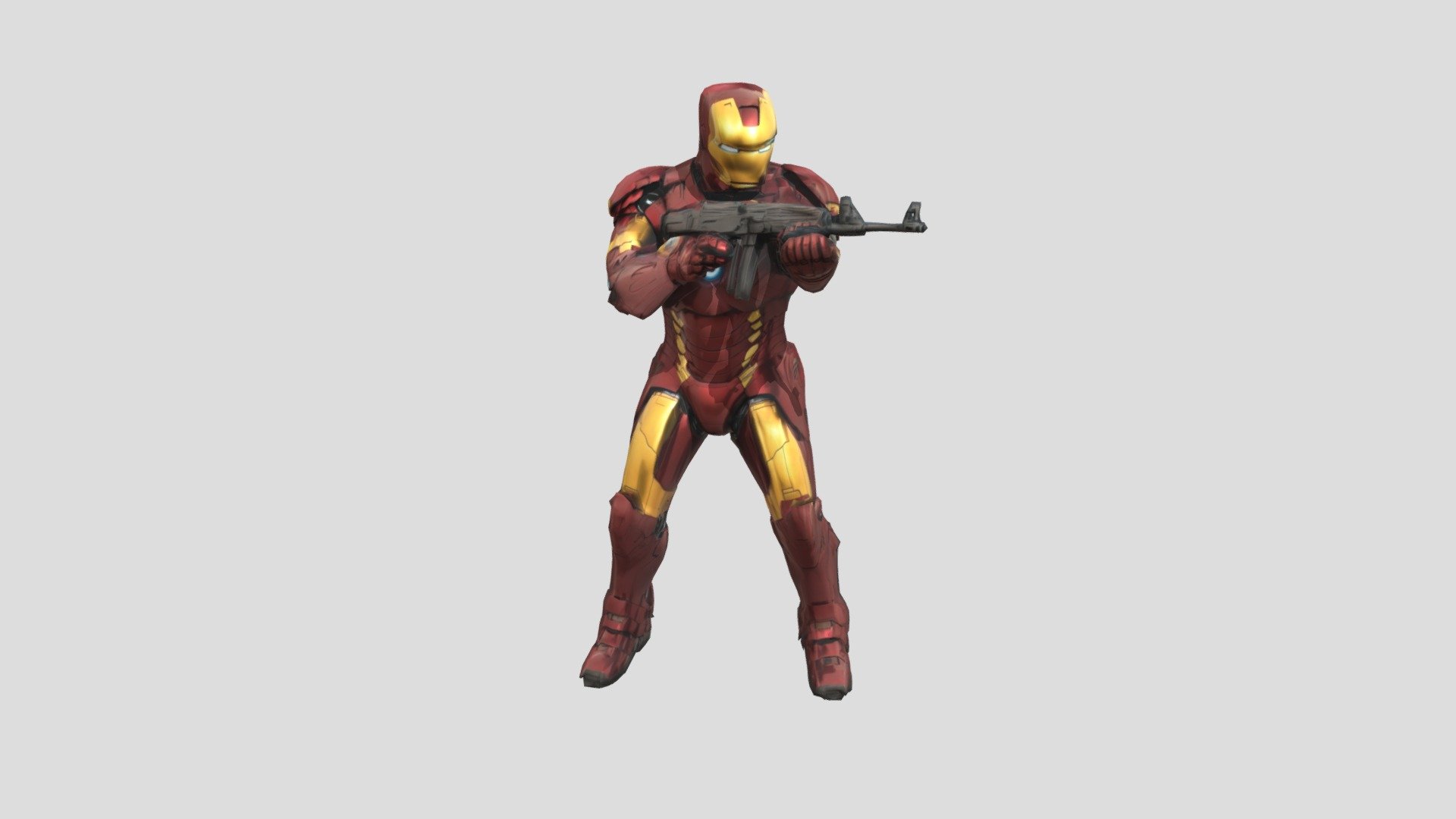 Iron man with gun or assault rifle - 3D model by gspherex7 [798b168 ...