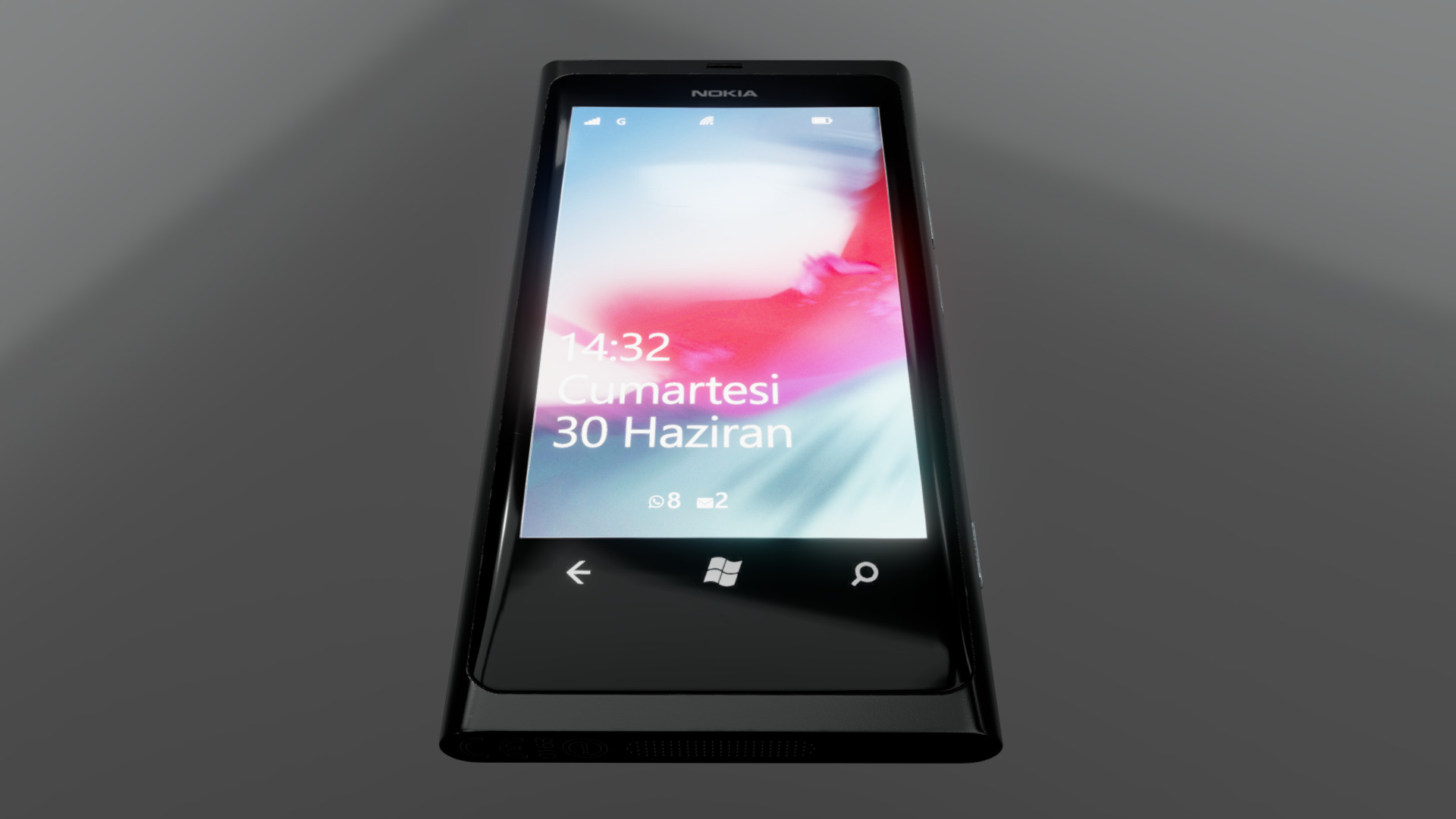 3D model Lumia 800 - This is a 3D model of the Lumia 800. The 3D model is about a black smartphone with a white screen.