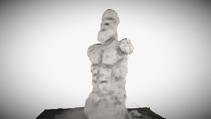 Snow Sculpture of Zeus - Yakima WA