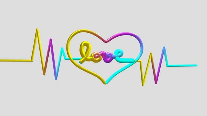 Love's Neon Light 3D Model