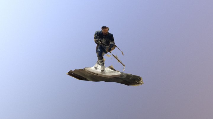 Blue Hockey Figurine 3D Model