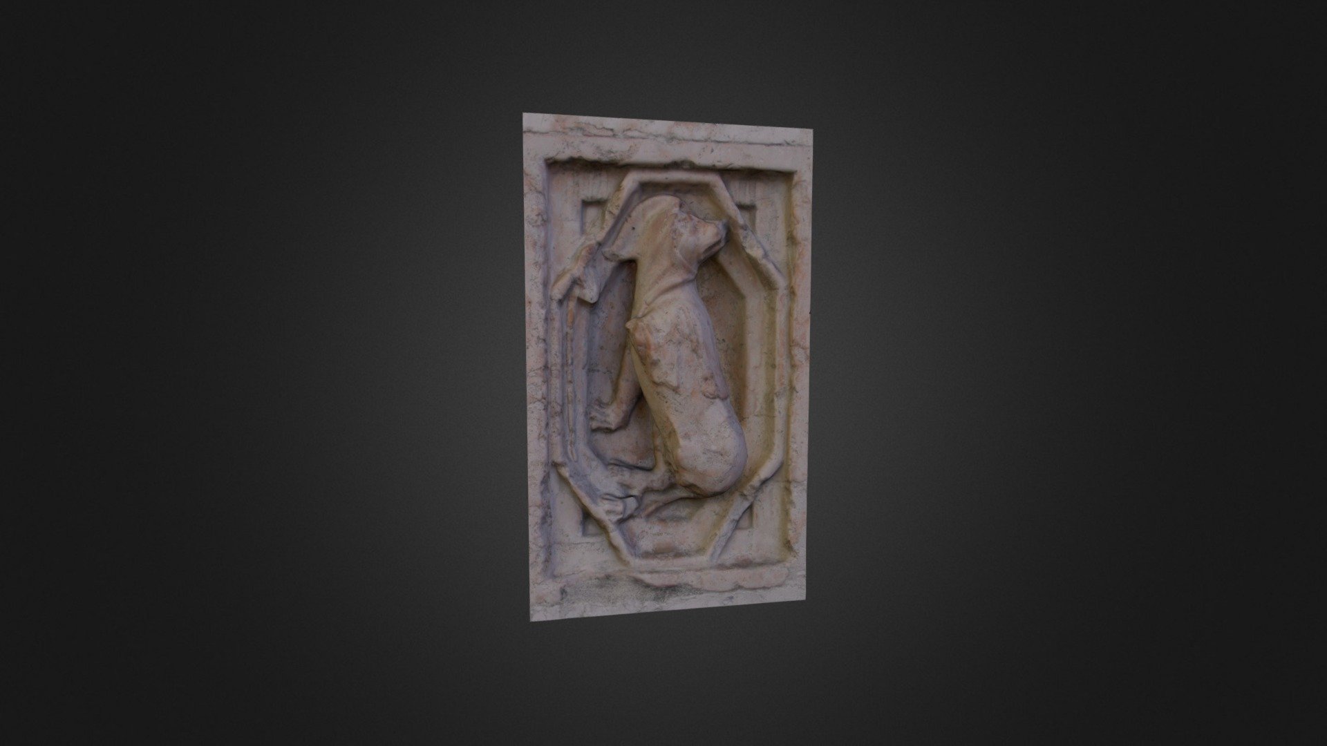 Zoophorus by Antelami (tile 48) (Italy): dog — Sketchfab embed 3D viewer