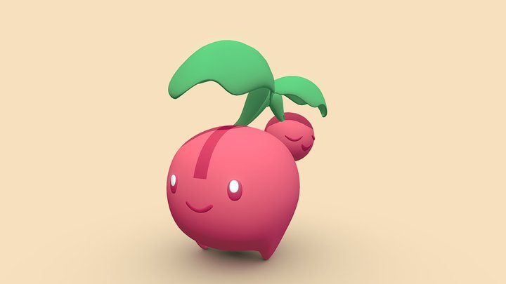 Lowpoly Pokemon cherubi 3D Model