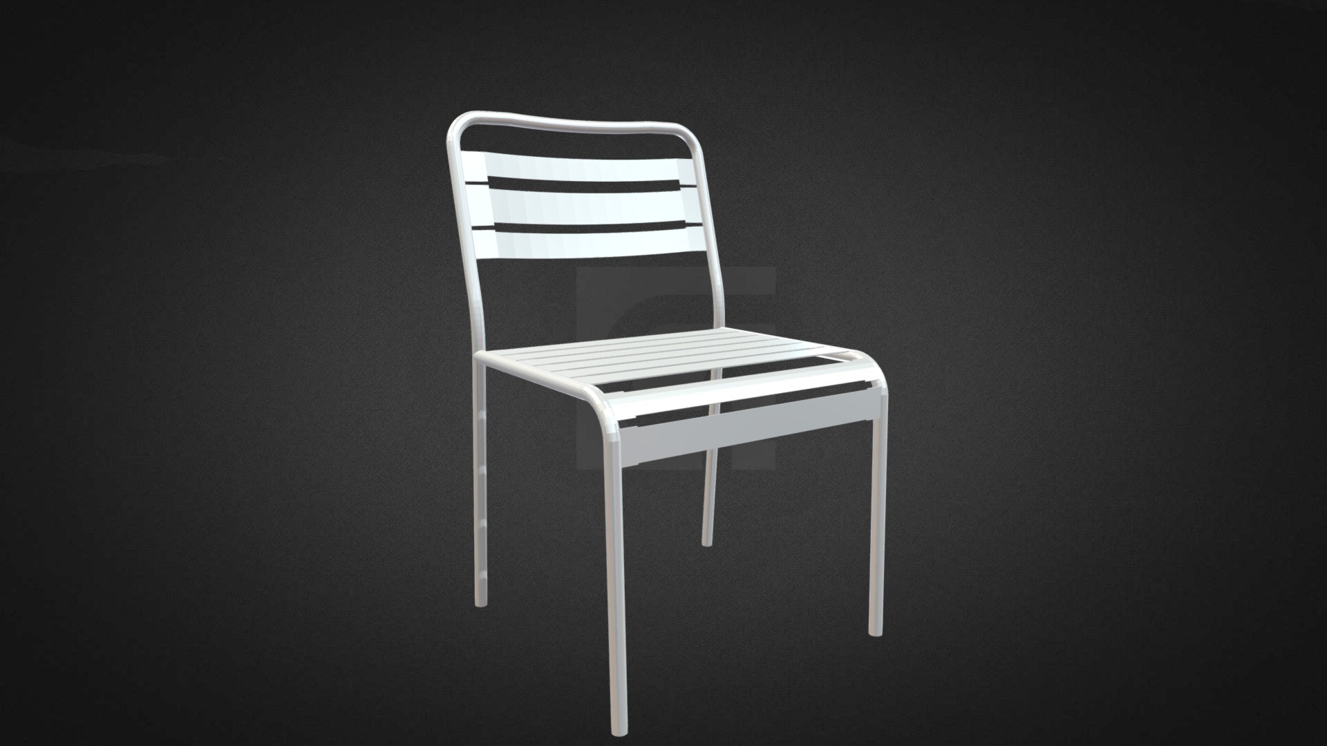 3D model Ellis Chair Hire - This is a 3D model of the Ellis Chair Hire. The 3D model is about a white chair with a black background.