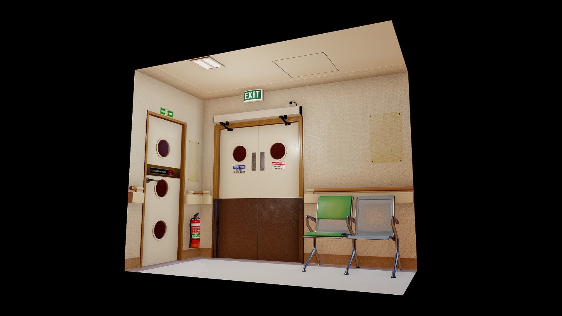 Hospital Corridor Diorama - 3D model by Melinda Tulleners (@mellymelmel ...