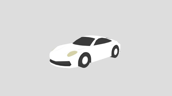 Low-Poly 2024 Porsche 911 3D Model